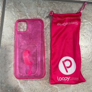 Loopy Neon Pink iPhone 15 Plus Phone Case